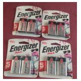 Energizer 9V batteries. 4-2 ct packs. Exp 12-2026