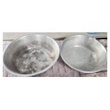 2 x large aluminum bowls