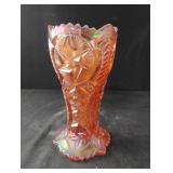 Vintage L.E. Smith marigold carnival glass vase