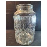 Mason Jar, Vintage Ex. Large, diamond glass, Big Mason Jar, Vintage Ex. Large, diamond glass, Big