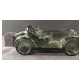 Vintage Avon Green Glass Roadster Straight Eight