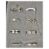 8 Goldtone fashion rings 8 Goldtone fashion rings