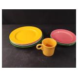 Colorful plates Harlequin Homer Laughlin and a Colorful plates Harlequin Homer Laughlin and a