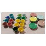 MCM Harlequin cups and saucers Homer Laughlin MCM Harlequin cups and saucers Homer Laughlin