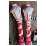 Vintage lamp post blow molds. 1 is broke. 43" tall Vintage lamp post blow molds. 1 is broke. 43" tall