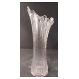 Vintage Heisey Beaded Swung Glass Vase Clear EAPG