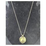Peace Sign Picture Charm Necklace