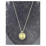 Peace Sign Picyure Charm Necklace