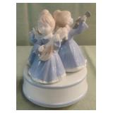 Vintage 3 Angel Porcelain Music Box Plays "When Vintage 3 Angel Porcelain Music Box Plays "When