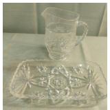 Vintage "Star of David" glass tray and a small Vintage "Star of David" glass tray and a small