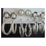 6 pairs of Silvertone Fashion earrings - new 6 pairs of Silvertone Fashion earrings - new