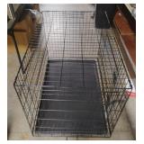 Collapsible 2 door dog crate with removable tray