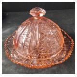 Vintage Depression pressed glass butter dish Vintage Depression pressed glass butter dish