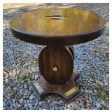 Unique vintage ship pulley wooden table with rope Unique vintage ship pulley wooden table with rope