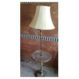 Vintage metal and glass table top floor lamp 55" Vintage metal and glass table top floor lamp 55"