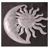Moon and sun galvanized metal tin wall decor 11" Moon and sun galvanized metal tin wall decor 11"