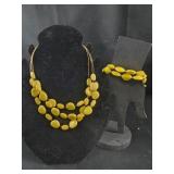 Yellow Multistrand Necklace and New Kim Roger Yellow Multistrand Necklace and New Kim Roger