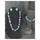 Turquoise and Lapis Lazuli Necklace with .925 Turquoise and Lapis Lazuli Necklace with .925