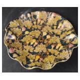 Vintage Chinese cloisonne plate with scalloped Vintage Chinese cloisonne plate with scalloped