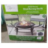 Mainstays 28-inch round wood-burning fire pit. Mainstays 28-inch round wood-burning fire pit.