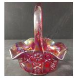 Vintage L.E. Smith Ruby red irredescent glass