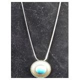 .925 Silver and Turquoise pendant/brooch on .925 Silver and Turquoise pendant/brooch on