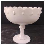 Vintage Tear Drop White Glass Compote Vintage Tear Drop White Glass Compote