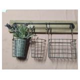 Metal and wood plant hanger 27.5 x 15