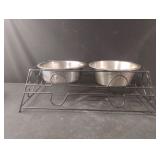 Stainless Steel Feeding Bowls with Iron Stand 20 Stainless Steel Feeding Bowls with Iron Stand 20
