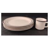 Vintage Stoneware dinner plates set of 4 and a Vintage Stoneware dinner plates set of 4 and a