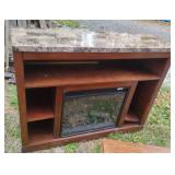 Electric fireplace with stone top. Works. 47 x 36 Electric fireplace with stone top. Works. 47 x 36