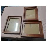 3 wood picture frames. 2 are 14 1/4 x 11 3/4 and