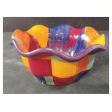 Corsica painted scalloped decorative bowl Corsica painted scalloped decorative bowl