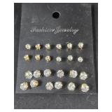 12pr Rhinestone Fashion Stud Earrings - new 12pr Rhinestone Fashion Stud Earrings - new