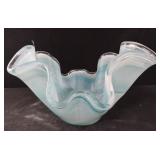 Murano hand blown light blue beautiful curved