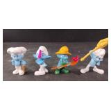 Smurfs-Baker, Grouchy, Farmer and Clumsy. 3" tall