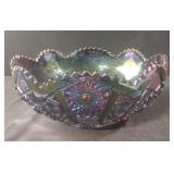 Vintage Imperial Carnival amethyst smoke hobstar