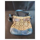 Vintage coach purse pocketbook blue and tan Vintage coach purse pocketbook blue and tan