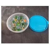 Marbles in a small container