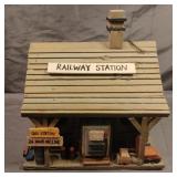 Railway Station handmade birdhouse 9 x 7.5