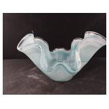 Murano hand blown light blue beautiful curved Murano hand blown light blue beautiful curved