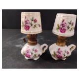 Vintage miniature ceramic floral finger oil lamp Vintage miniature ceramic floral finger oil lamp