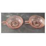 2 vintage Anchor Hocking Queen Mary Pink 2 vintage Anchor Hocking Queen Mary Pink