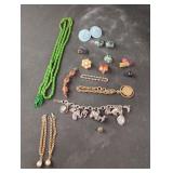 Clip earrings, broken jewelry pieces, eyeglass Clip earrings, broken jewelry pieces, eyeglass