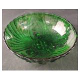 Anchor Hocking Swirl Footed Berry Bowl-Emerald Anchor Hocking Swirl Footed Berry Bowl-Emerald