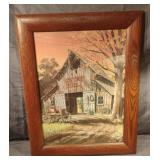 Vintage Bob Bates "Livery Stable" framed artwork Vintage Bob Bates "Livery Stable" framed artwork