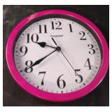 Sharp pink wall clock. 9.5"