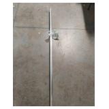 Aluminum shower rod with ends and curtain holders