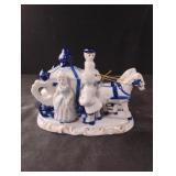 Vintage Victorian porcelain horse carriage and a