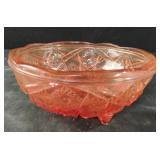 Vintage Janette or McGee glass footed bowl. Has Vintage Janette or McGee glass footed bowl. Has